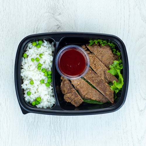 П/П Стейк из говядины с рисом 300г 334 ккал